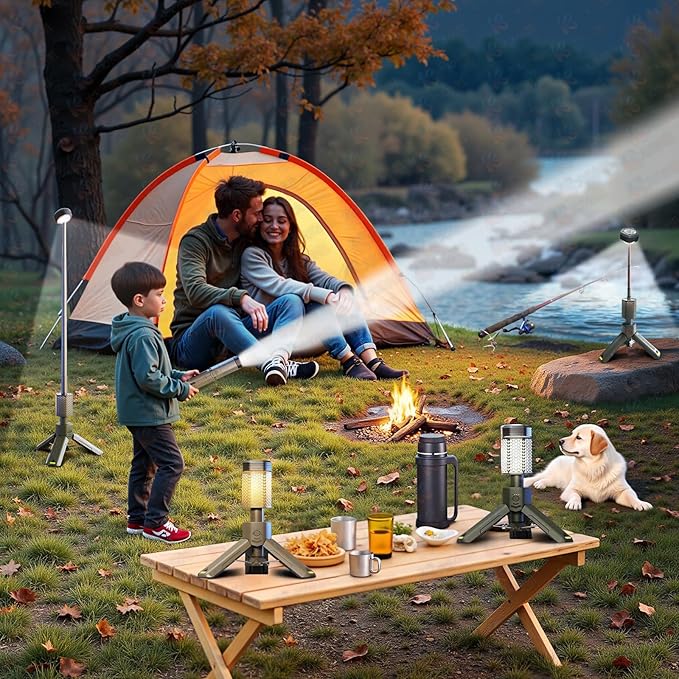 Camping Lantern Rechargeable, Telescoping-Camping-Lights, 10500mAh Capacity Battery Powered,Outdoor-Lantern for Hiking/Adventure/Power Outages, IPX7 Water Resistant(Dark Grey)