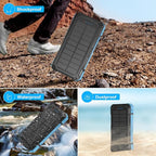 Solar Charger Power Bank 49800mAh Wireless Portable Phone Charger, 22.5W QC3.0 Fast Charging Built in 4 Cables with USB C 6 Outputs & 2 Inputs for Cell Phone