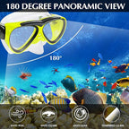 GreenLF Kids Snorkel Set, Anti-Fog Snorkeling Mask with Nose Covers for Youth Junior Child, Boys & Girls Age 5-12, Semi-Dry Diving Scuba Swimming Goggles Gear Packages