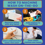 Travel Laundry Detergent Sheets for Hand or Machine Wash and Travel Clothesline – Compact Sink Washing Detergent & Indoor Outdoor Drying Line for Hotels, Cruises & Camping