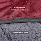 REDCAMP Large Camping Blanket with Sherpa Lining, Cold Weather Warm Outdoor Blanket Windproof for Camping Stadium, Machine Washable 59"x 79" Red