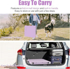 4 FT Folding Table with Carry Handle, Portable Fold-in-Half Plastic Table, Rectangle Foldable Table for Indoor/Outdoor Purple