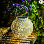 Outdoor Solar Big Lantern Waterproof Garden Decor Gifts for Mom ,Solar Garden Lights for Backyard Table Walkway Christmas Gifts for Grandma Wife (White,1Pack)