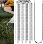 20 Pieces Trampoline Stakes Anchors High Wind Heavy Duty,U Shaped Garden Hooks Stakes for Ground,Trampoline Tie Downs Anchor Kit,Bounce Horseshoe House Stake,Rebar Camping Tent Stakes,12 Inch Long