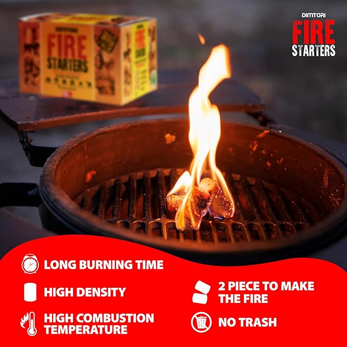 150 pcs Fire Starter for Indoor and Outdoor Use - Natural, Eco-Friendly Firelighter for Grills, Smokers, Fire Pits, Wood Stoves - Waterproof, All-Weather Charcoal Starter, Fire Starters for Campfires