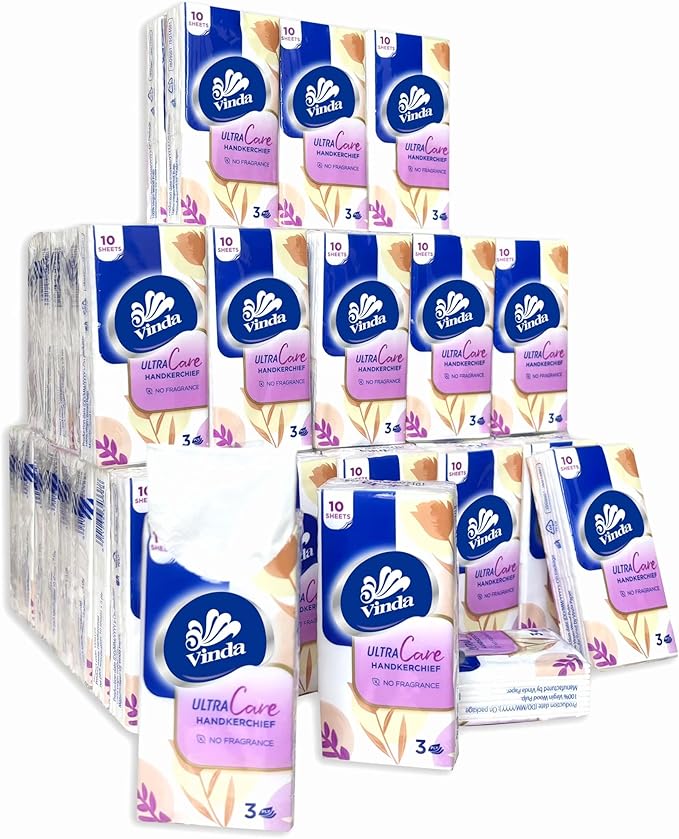 3-Ply Ultra Care Travel-Size Pocket Tissues – 80 Packs of 10 Ultra-Soft Facial Tissue, Perfect for Travel, Work, School & Daily Use