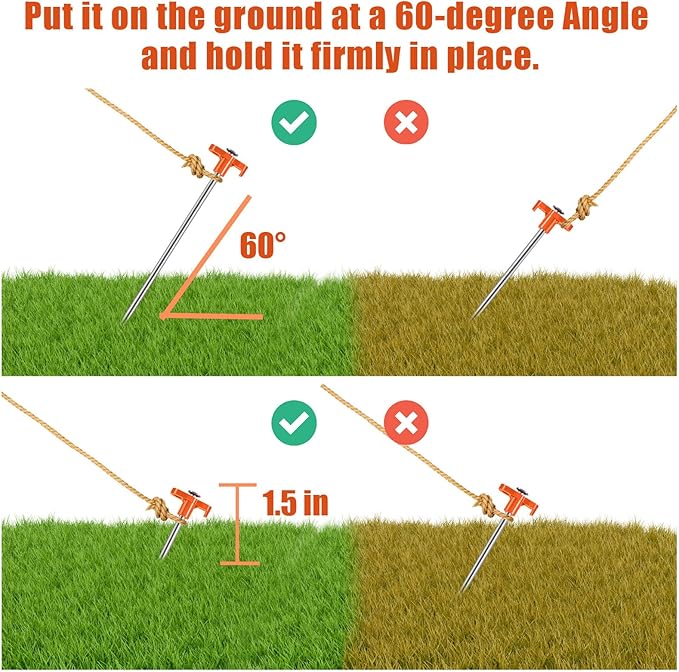 Tent Stakes, 10PCS Heavy Metal Tent Pegs, Professional Camping Tools for Outdoor Trips, Suitable for Strong Winds and Various Ground Tent Pegs, Designed for Camping (10, Red)