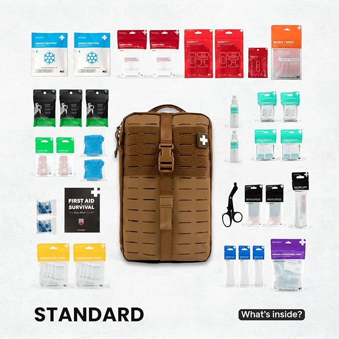 My Medic MYFAK Large Medical Kit (Standard) - Emergency First Aid Survival Essentials & Supplies | Travel Bag Ready EMT Items For Any Car, Home or Office - Coyote