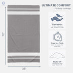 Cotton Turkish Beach Towel with Towels Oversized 36"x72" Pool Absorbent Extra Large Quick Dry Sand Travel Towel (Grey, 4 Pack)