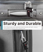 Fosmon TSA Approved Luggage Locks, Suitcase Travel Lock with Push Release Button for Extra Security, 3 Digit Combination Padlock for Gun Case Backpack Zipper Anti Theft Gym Locker - Black, 2 Pack