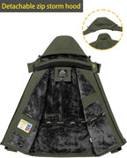 TACVASEN Men's Winter Ski Jacket Waterproof Snow Coats Snowboard Fleece Lining Jacket Warm Parka with Hooded