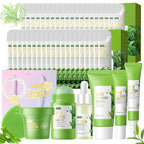 Green Tea Skin Care Set, Skincare for Girls 10-12, 51Pcs Skincare Gift Set for Teens Complete Skincare Routine, Travel Size Skincare Set with Hair Clips, Kids Skin Care Set for Girls Ages 8-12