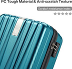 Hanke 14 Inch Underseat Carry On Luggage with Wheels Hard Shell Suitcases Carry On Bag Lightweight Small Mini Suitcase Tsa Luggage for Travel. Caribbean Blue.