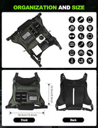 Chest Bag for Men with Expandable Accordion Structure, Running Vest for Outdoors, Chest Pack for Cycling, Hiking