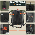 Waterproof Backpack Dry Bag 35L/55L/85L – Heavy Duty Roll-Top Hiking Backpack for Travel, Kayaking, Boating, Camping, Rafting and Fishing