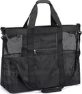 Fammart Mesh Beach Bag with Zipper, Large Beach Tote for Women, Toys Pool Swim Bag Travel Vacation Cruise Essentials