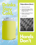 PartyPrints 25 Pack Marigold Blank Can Cooler Sleeves, Customizable Bulk Insulated Foam for Beer, Collapsible Plain Drink Holder, Cold Soda Insulator, 12oz Regular, 16oz Tall Cans