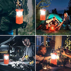LETMY 4 Pack Camping Lantern, Rechargeable LED Lanterns, Solar Lantern Battery Powered Hurricane Lanterns Flashlight with 3 Powered Ways & USB Cable for Emergency, Power Outage, Hurricane Supplies