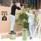 ALEVMOOM Upgraded Telescoping Collapsible Stool with Cushion, Folding Stool with Printing Portable Retractable Foldable Seat Max Load 600lbs for Adults Camping Fishing Outdoor