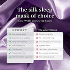 DROWSY Silk Sleep Mask. Face-Hugging, Padded Silk Cocoon for Luxury Sleep in Total Darkness. (Lavender Haze)