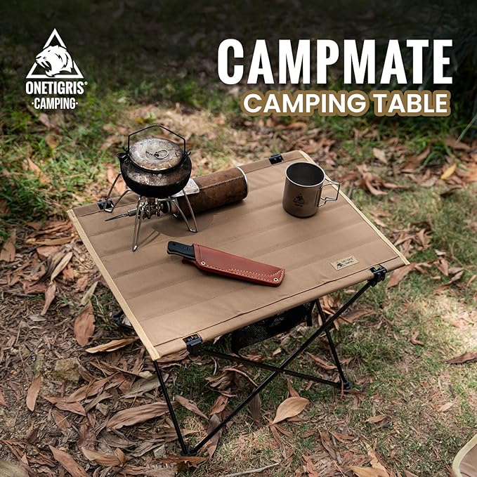 ONETIGRIS CAMPMATE Camping Table Foldable, Lightweight Portable Table Sturdy & Quick Setup, Holds Up to 66 lbs, Perfect for Camping, Hiking, Backpacking, Picnic, Beach, Travel
