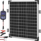 Solar Panel Kit 50W 12V with MPPT Controller, Solar Battery Trickle Charger Maintainer, Waterproof Solar Panel with Adjustable Mount Bracket for Boat RV Motorcycle Marine
