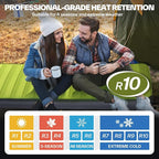 Sportneer Sleeping Pad for Camping: 4" Ultra-Thick Air & Foam Camping Mattress with 10 R Value, 4-Season Large Size 78" x 30" Self-Inflating Sleeping Pad for Camp/Travel/Car/Tent, Easy to Inflate