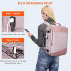 PIJUSHI Travel Backpack for Women Carry on Suitcase Backpack Flight Approved Personal Item Bag Fits 16 Inch Laptop(PE035 Light Purple)