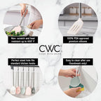 COOK WITH COLOR Silicone Cooking Utensils, Kitchen Utensil Set, Easy to Clean Silicone Kitchen Utensils, Cooking Utensils for Nonstick Cookware, Kitchen Gadgets Set, 5 Pieces, Mint