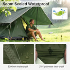 FREE SOLDIER Camping Tarp Waterproof Portable Multifunctional Outdoor Camping Traveling Awning Backpacking Shelter Rain Tarp (Dark Green 10×10.5ft)