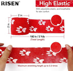 RISEN Cohesive Bandage 2” x 5 Yards, 6 Rolls, Self Adherent Wrap Medical Tape, Adhesive Flexible Breathable First Aid Gauze Ideal for Stretch Athletic
