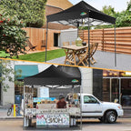 COBIZI 6.6x6.6 Pop Up Canopy Without Sidewall,Heavy Duty Canopy UPF 50+ All Season Wind Waterproof Commercial Outdoor Party Tents for Parties Canopy Gazebo with Storage Bag(6.6 x 6.6 ft Black)