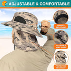 SUN CUBE Wide Brim Sun Hat Men Women, Fishing Hats Sun UV Protection, Mens Hiking Bucket Hat Safari Beach Boonie, UPF 50+