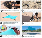 10×10ft UPF50+ Beach Tent Sun Shelter, Windproof Stable Outdoor Pop Up Beach Shade Canopy for Camping, Fishing, Backyard Fun or Picnics, 4 Poles