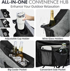 Heated Oversized Camping Chair - Heavy Duty Padded Folding Camping Chairs for Adults with Cooling Bag, Side Pocket, Cup Holder and Carry Bag for Outdoor Sports Lawn Fishing Garden Portable