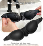 Soft Silicone Sleep Mask for Dry Eyes, Moisture-Retaining Eye Mask for Sleep, Reusable and Washable, Lightweight Comfortable Fit for Insomnia, Yoga, Meditation, Naps, Travel, and Stress Relief