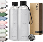 KIVY Large Water Bottle 50oz [Lightweight & Shatterproof] Fits Backpack & Cupholder for Travel, Sports, School - Clear water bottle no straw - 1.5 Liter water bottles - 50oz Water bottle