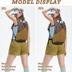 BECOJADDE 15L Small Hiking Backpack for Men Women Foldable Packable Back Pack Ultralight Hiking Daypack for Travel Camping Outdoor, Chocolate Brown