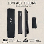 PORTAL Folding Outdoor Camping Table with Adjustable Height, Aluminum Roll-Up Top and Carry Bag, Big Large Portable Tables for Picnic, BBQ and Tailgating, Dark Gray