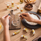 100 Pcs Mini Glass Oil Dropper Bottle Bulk, Clear Essential Small Empty Bottles Sample Containers Perfume Liquid Vials with Cap for Traveling (1ml,2ml,3ml,5ml,Gold)