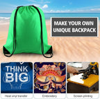 PLULON 2 Pcs Drawstring Bags Bulk, Green Drawstring Backpack String Backpack Cinch Sack Sport Gym Bags for Yoga Traveling Outdoor Sports