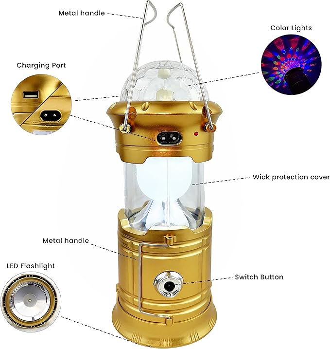 LED Camping Lantern Rechargeable, Waterproof Camping Lights for Charging Phone, RGB Tent Lights for Outdoor Party, Emergency, Hurricane, Storms and Outages, 3 Light Modes