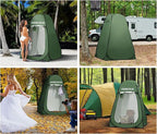 Pop-up Shower Tent & 20L Solar Shower Bag Combo - Waterproof Camping Privacy Shelter with Portable Heated Water Reservoir for Outdoor Bathing, Beach, Hiking (Green, 120x120x190cm)