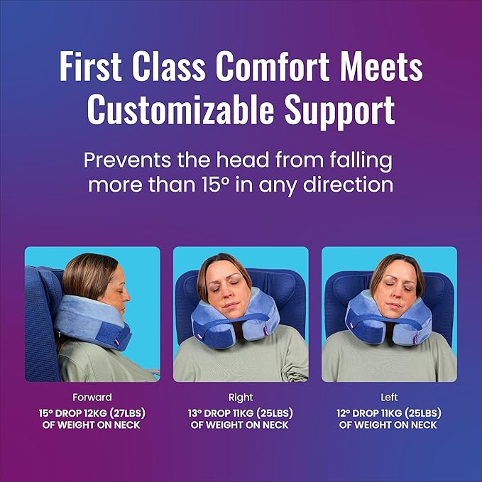 Cabeau Softest Neck Pillow for Travel – Evolution Earth Deluxe – 360° Head, Neck and Chin Support for Sleeping – Sustainable Memory Foam - Removable, Washable Cover with Compact Carrying Case (Fire)