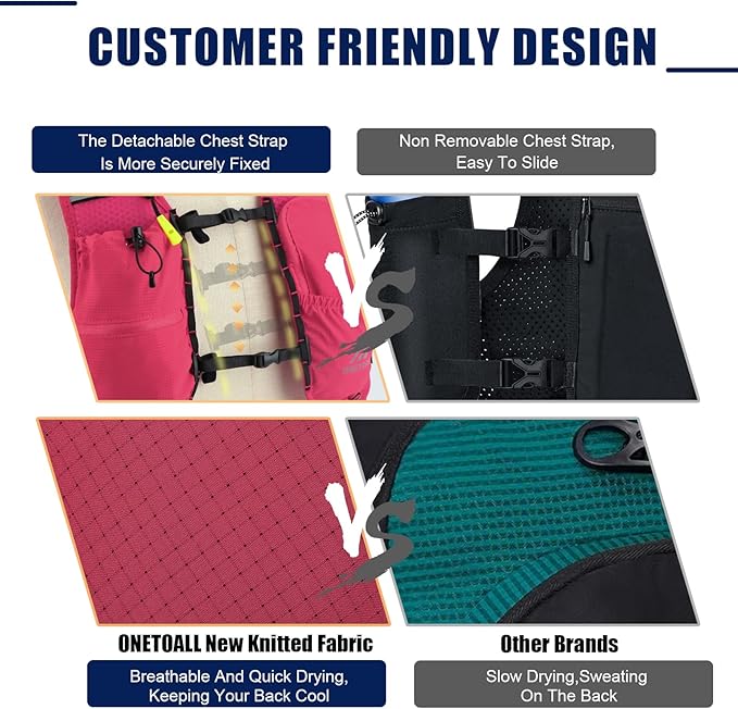 Running Vest for Women & Men, Lightweight 150g Hydration Backpack, 6L Pack for Trail Running, Marathon, Hiking, Cycling, Jogging, Adjustable Fit