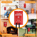 TYLIN Emergency Fire Blanket for Home & Kitchen 40” x 40” - 2 Pack, High Heat Resistant Fire Suppression Blankets for Home Safety, Kitchen, and Camping Fiberglass Welding (2)