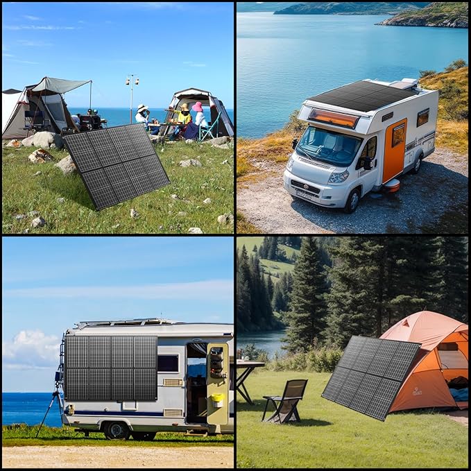 100 Watt Portable Solar Panels,100w Foldable Solar Panel for Power Station Camping Hiking Off-Grid Living, Monocrystalline Folding Panels Solar with 5V USB 18V DC Output