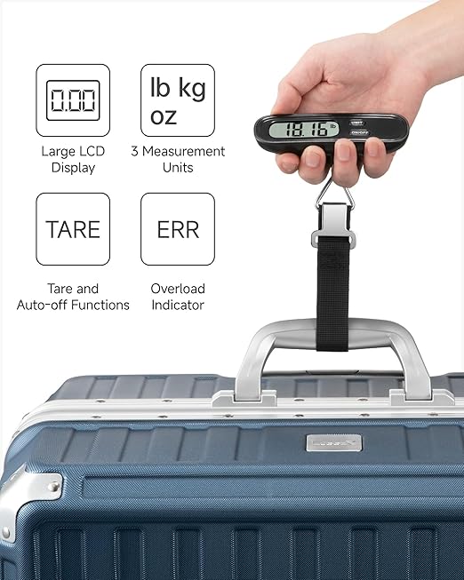 LUGGEX Luggage Weight Scale, Suitcase Scale, Luggage Scale Travel Digital, Travel Scale with Large LCD Display, Portable & Battery Included (Black, 2 Pack)