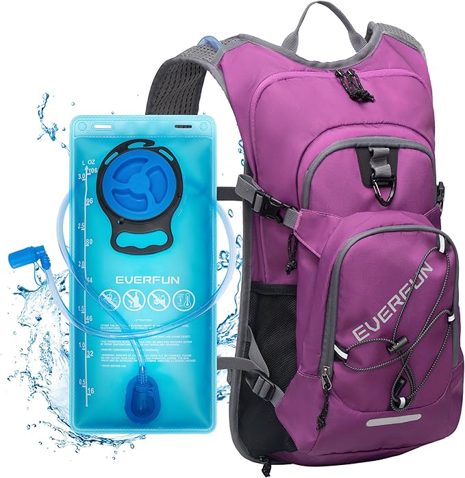 Everfun Hydration Backpack 18L with Water Bladder 2L/3L Hiking Water Backpack Women Men Hydration Pack Insulated Lightweight Day Hydropack with Storage for Hiking, Biking, Running, Festival