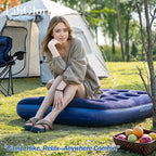 Foldable Inflatable air Mattress, Suitable for Indoor and Outdoor air Mattress, Thickened Waterproof, can be Used for Camping Tents (excluding Inflation Tools (Blue, Single) (Blue, Single)